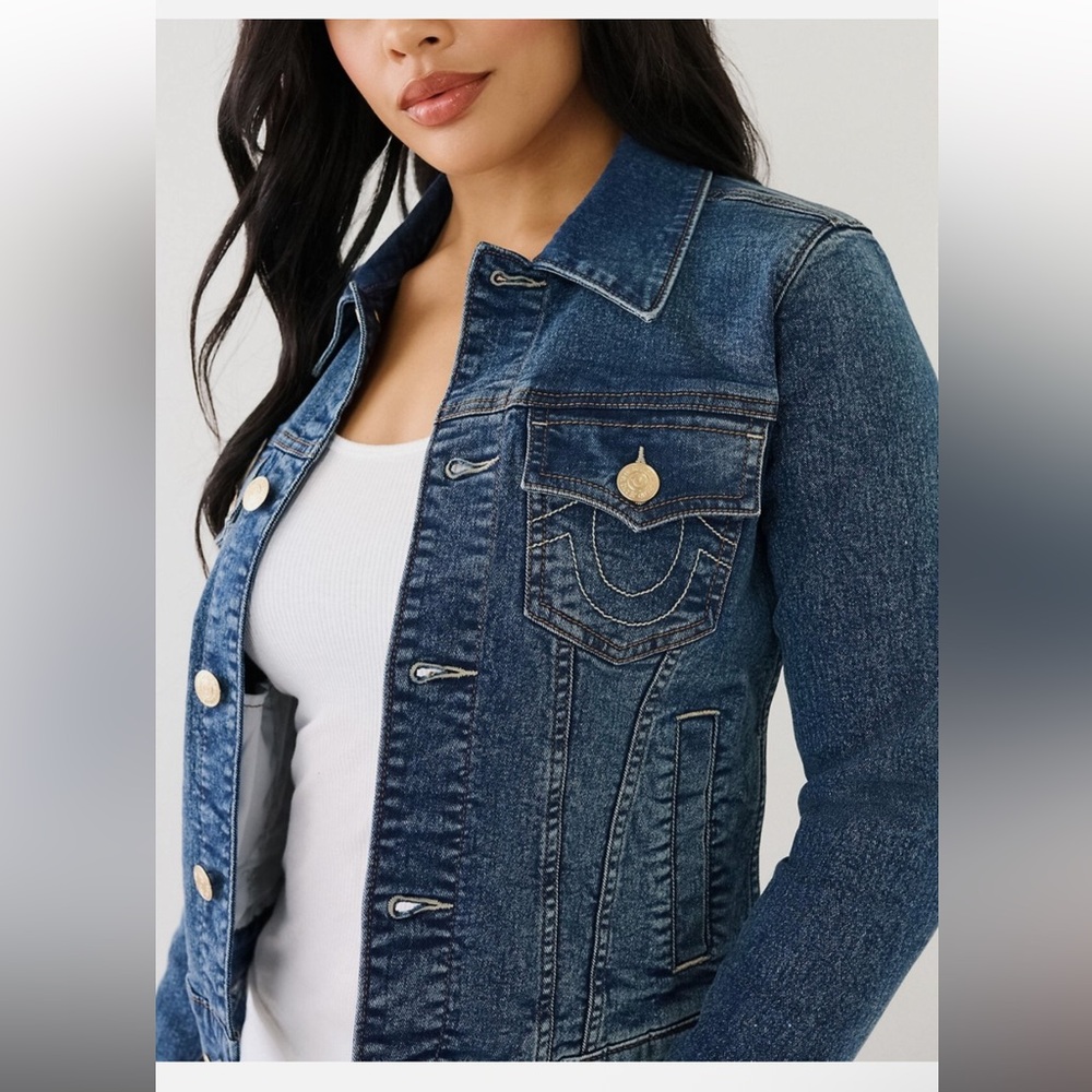 True Religion Jesse SN Slim Denim Jacket Size XL